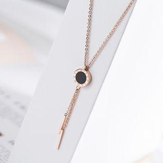 Stainless Steel Roman Numeral Choker Double-sided - Black & White - One Size