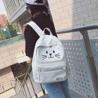 Cat Face Canvas Backpack