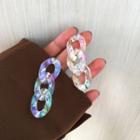 Holographic Chunky Chain Resin Dangle Earring 1 Pair - Holographic - Translucent White - One Size