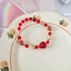 Glass Bead Bracelet 1 Piece - Bracelet - Red & White - One Size