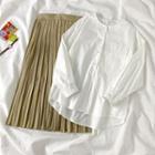 Blouse / Shirred Midi A-line Skirt