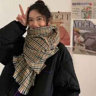 Plaid Shawl Brown - One Size