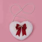 Bow Fluffy Heart Crossbody Bag