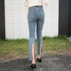 Slit-back Bell-bottom Jeans