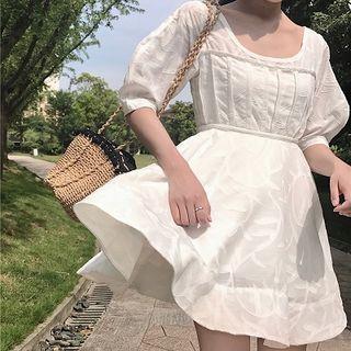 Plain A-line Short-sleeve Dress