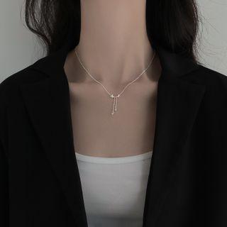 Butterfly 925 Sterling Silver Necklace Silver - One Size