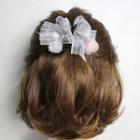 Fabric Flower & Bow-accent Hair Tie As Shown In Figure - One Size