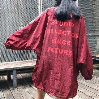 Contrast Trim Zip Jacket Red - One Size