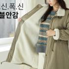 Drawstring-waist Fleece-lined Coat