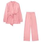 Tie-waist Blazer / Wide Leg Pants
