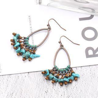 Turquoise Fringed Earring 1 Pair - Blue - One Size