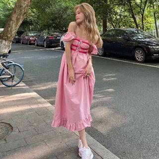 Sleeveless Bow Detail Midi Smock Dress