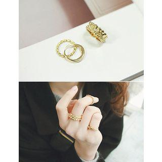 Set Of 3: Casted Ring + Knuckle Rings