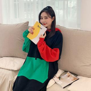 Color-block Hoodie Dress