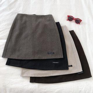 Lettering Acrylic High-waist A-line Skirt