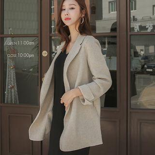 Wool Blend Wrapped Handmade Jacket With Sash