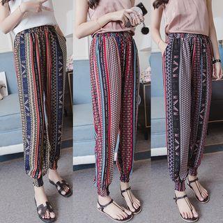 Print Baggy Chiffon Pants