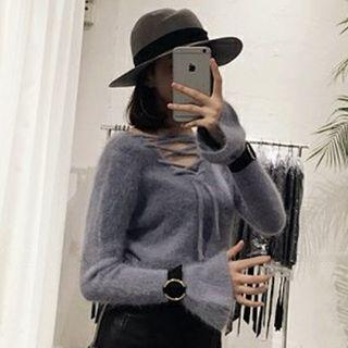 Lattice Bell-sleeve Sweater