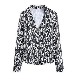 Two-tone Patterned Blouse