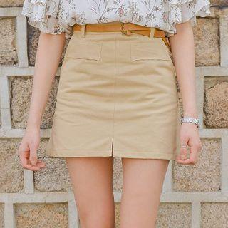 Mini A-line Skirt With Belt