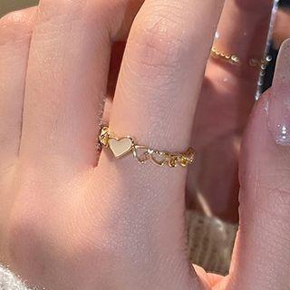 Heart Shell Alloy Open Ring Gold - One Size