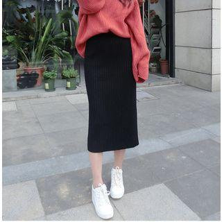 High-waist Split A-line Buttocks Skirt