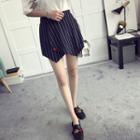 Pinstriped Asymmetric Skort