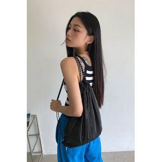 Zip-detail Drawstring Backpack