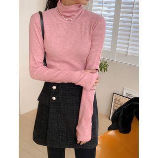 Plus Size Thumb-hole Turtleneck Top