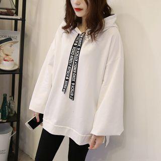 Wide-sleeve Lettered Hoodie