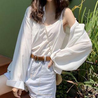 White Long-sleeve Shirt Jacket