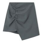 Shirred Irregular Mini Pencil Skirt