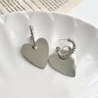 Heart Alloy Dangle Earring 1 Pair - Silver Pin - Silver - One Size