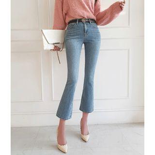Washed Low-rise Bootcut Jeans