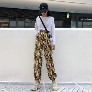 Camo Print Harem Pants As Shown In Figure - One Size