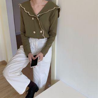 Double-breasted Cardigan Army Green - One Size