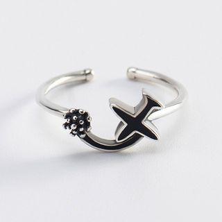 925 Sterling Silver Aeroplane Open Ring