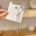Rhinestone Butterfly Fringed Ear Cuff 1 Pc - Silver - One Size