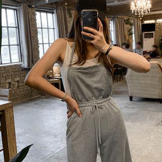 Halter Wide Sweat Overall Pants