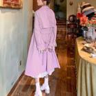 Double Breasted Oversized Trench Coat With Sash