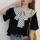 Short-sleeve Dotted Collar T-shirt