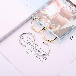 Alloy Twisted Open Hoop Earring