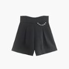High Waist Rhinestone Lettering Shorts