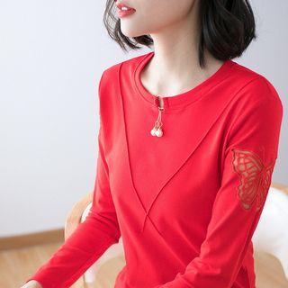 Butterfly Cut Out Long-sleeve T-shirt