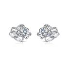 925 Sterling Silver Twelve Horoscope Leo Stud Earrings With White Cubic Zircon