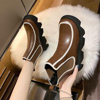 Contrast Trim Short Boots