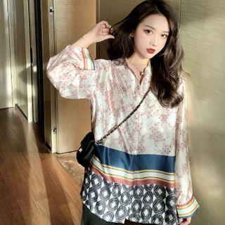 Pattern Panel Shirt Shirt - Multicolor - One Size