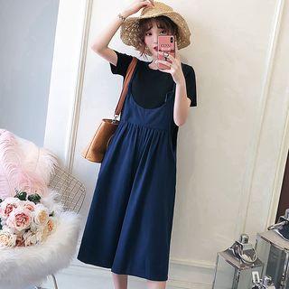 Set: Short-sleeve T-shirt + Cropped Wide Leg Jumper Pants