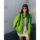 Zip-up Cardigan Green - One Size
