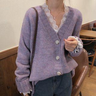 Lace Blouse / Knit Cardigan